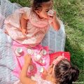 Tidlo Picknickgeschirr im rosa Korb